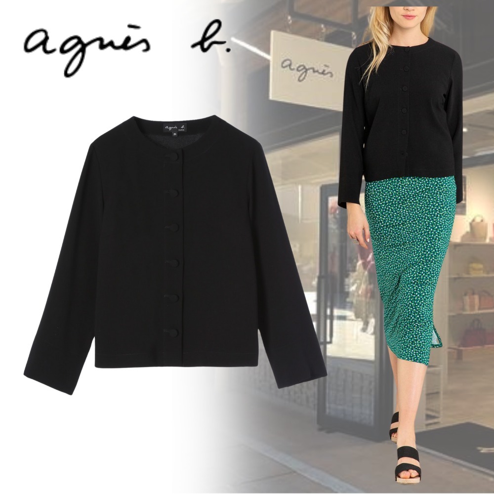 すぐ届く☆Agnes b ノーカラージャケット シンプル 春先にも◎