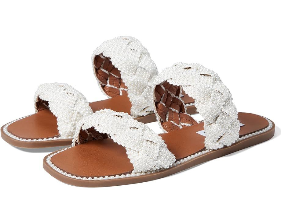 Steve Madden パール装飾 編み込みフラットサンダル 関税送料込