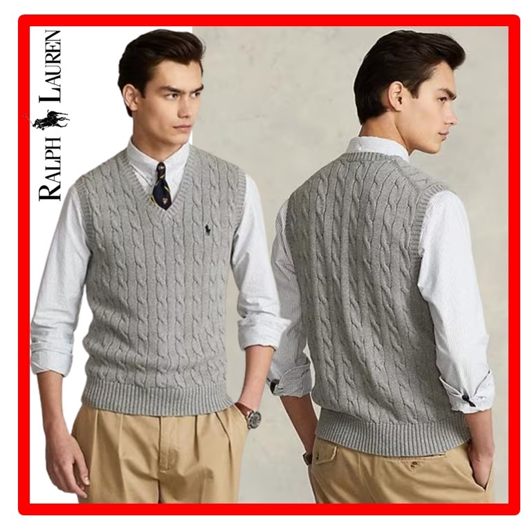 【POLO RALPH LAUREN】★ケーブル編みコットンセーターベス.ト