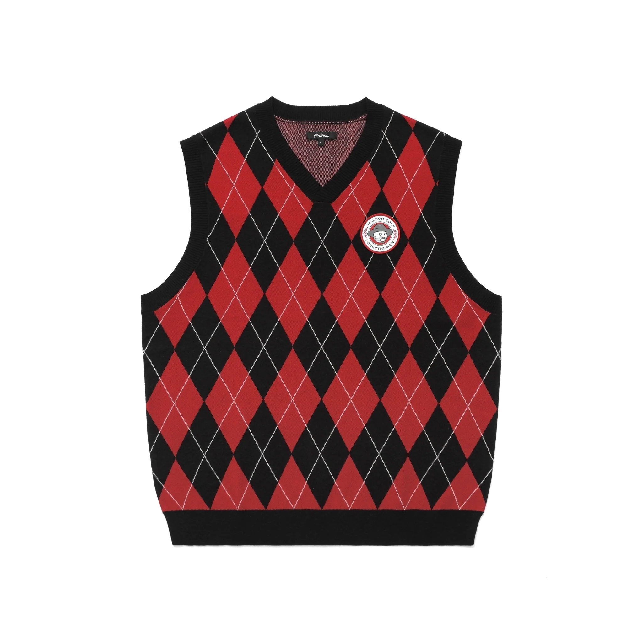 Malbon Golf X PTM アーガイル INTARSIA ニット ベスト 2色 送込