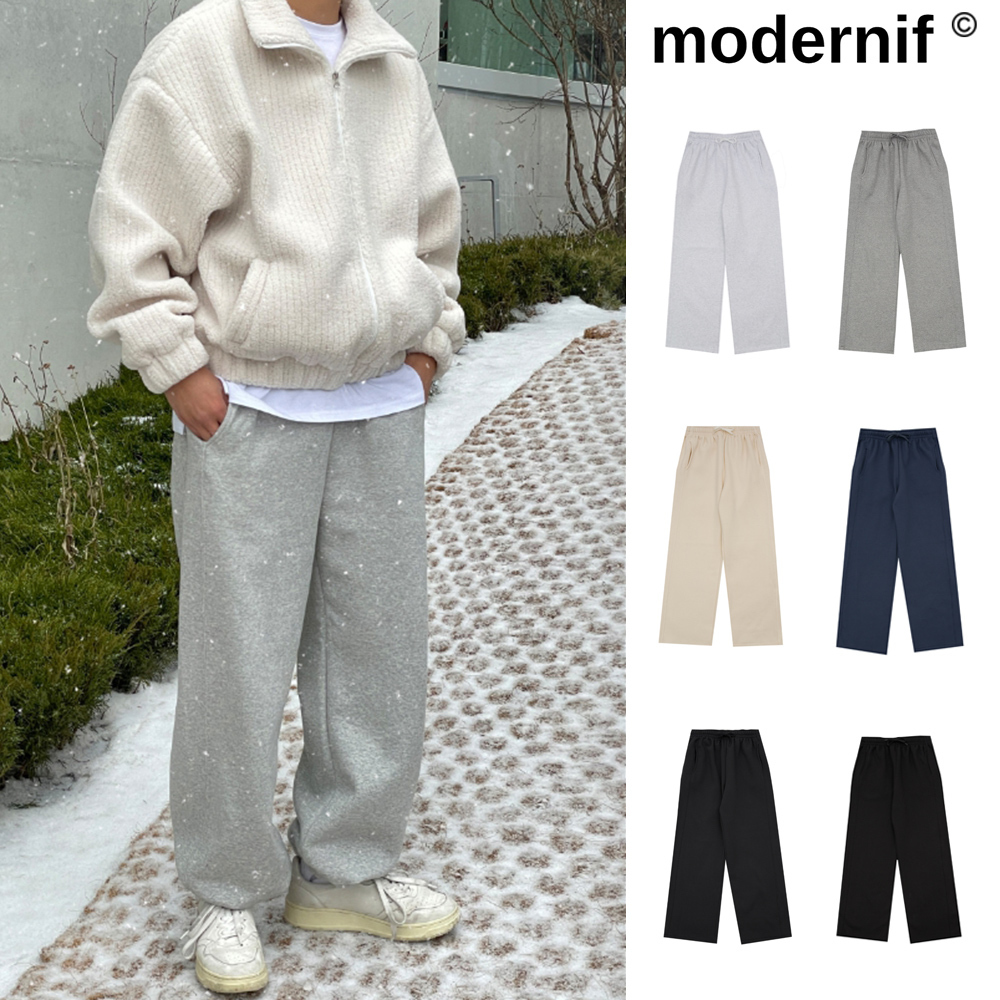 【MODERNIF】Waiden Cut String Brushed Sweatpants