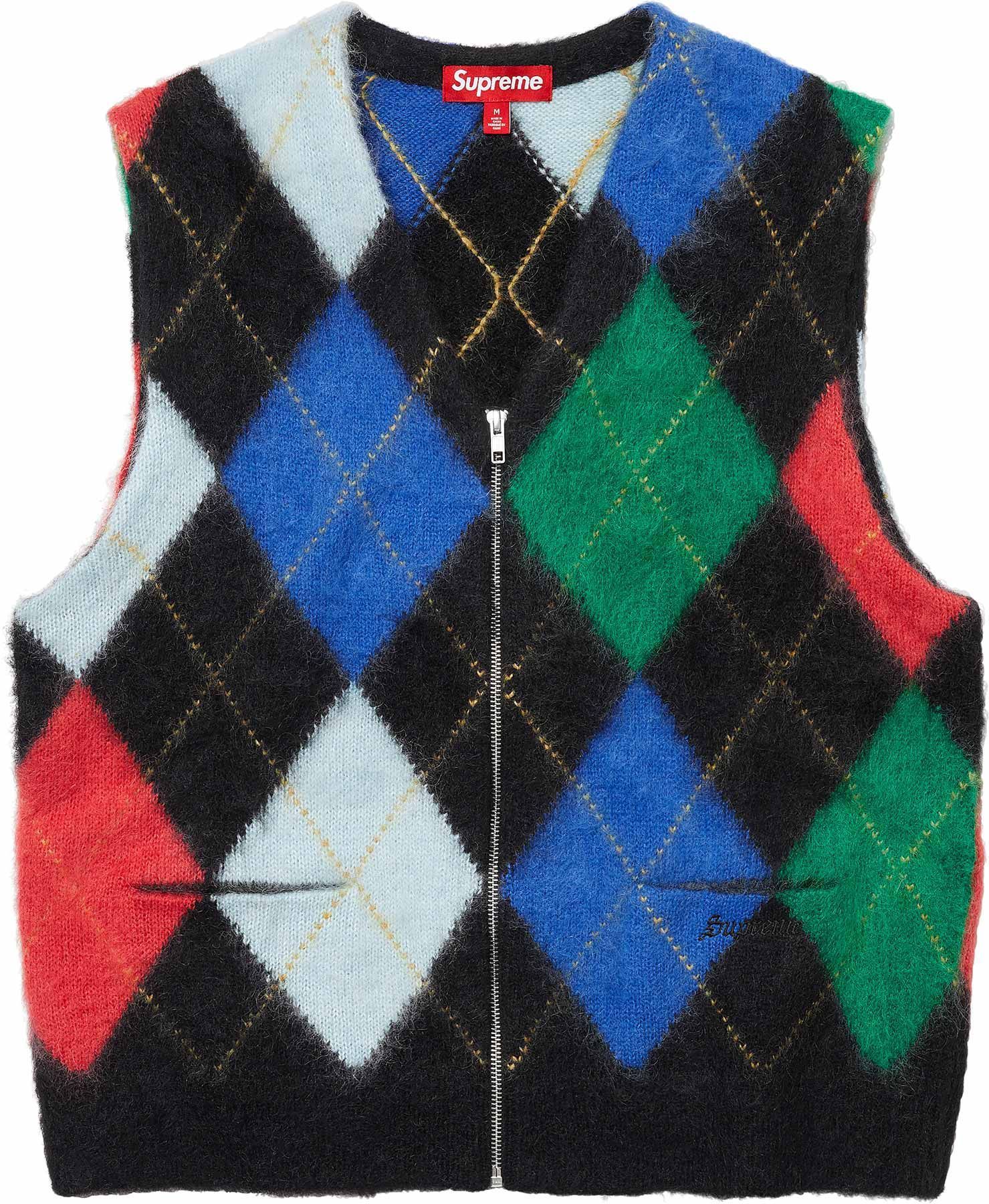 Supreme BRUSHED ARGYLE ZIP UP VESTシュプリームベスト