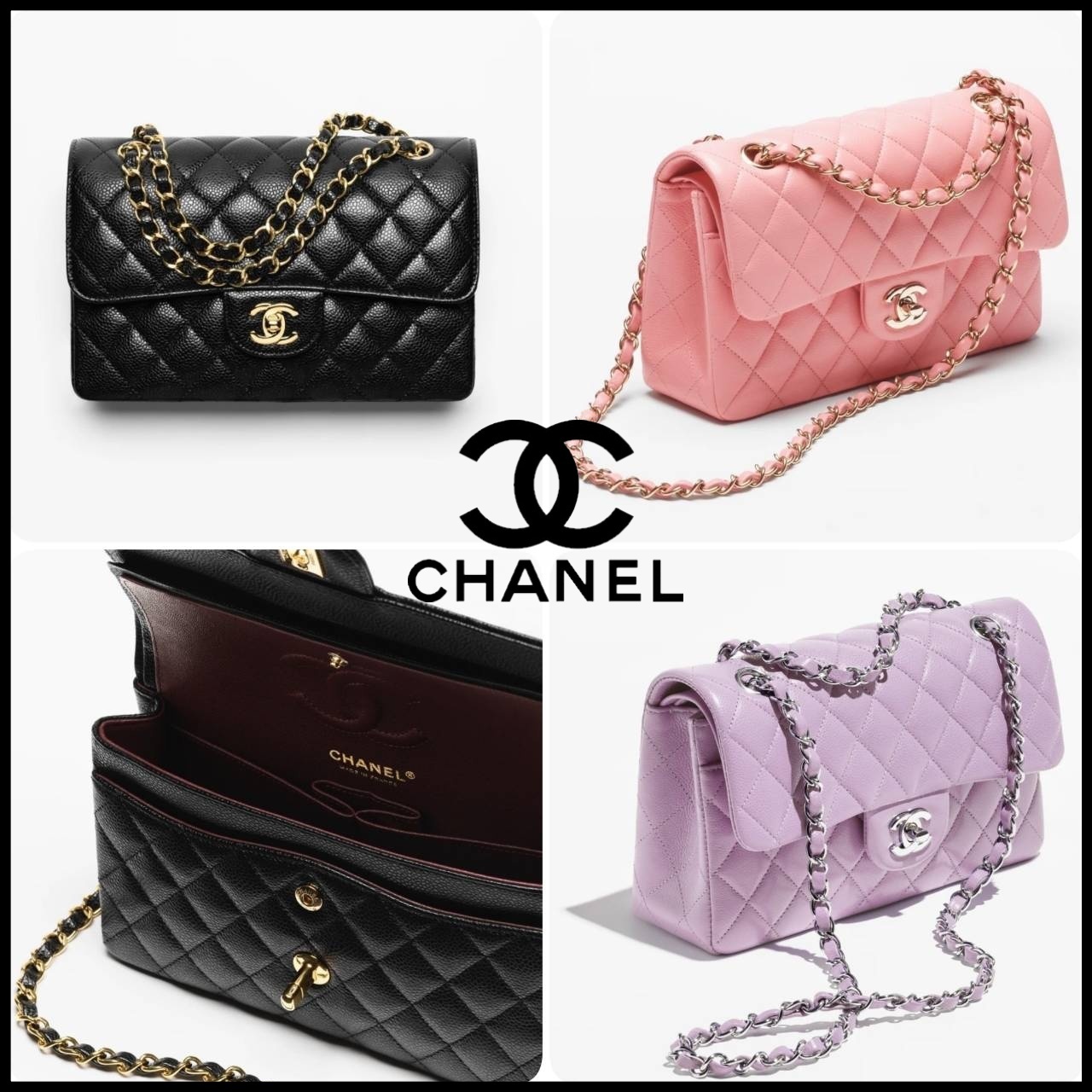 CHANEL バングル 黒 ダブルCロゴ チェーンデザイン