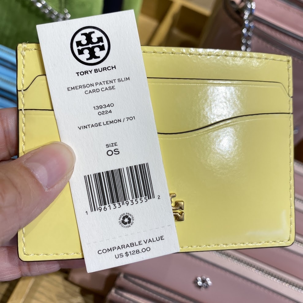 カードケース・名刺入れ TORY BURCH (EMERSON) CHARMS SLIM CANDY LIME /CARD CASE Tory Burch Emerson Charms Slim Card Case Candy Lime#171482