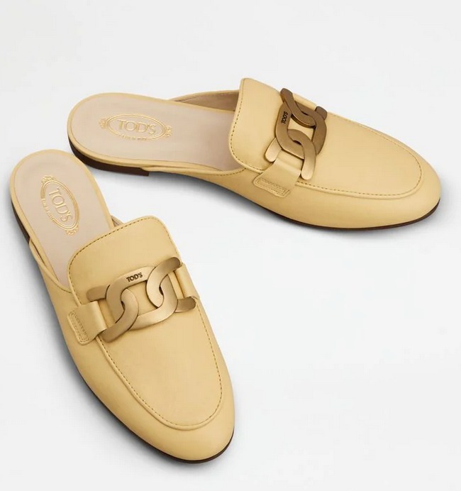 TOD'S トッズ メタル ダブルT レザー ミュール 関税送料込