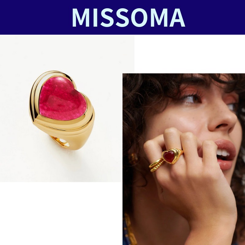 【MISSOMA】送料関税込み!!ピンククォーツ ハートストーンリング