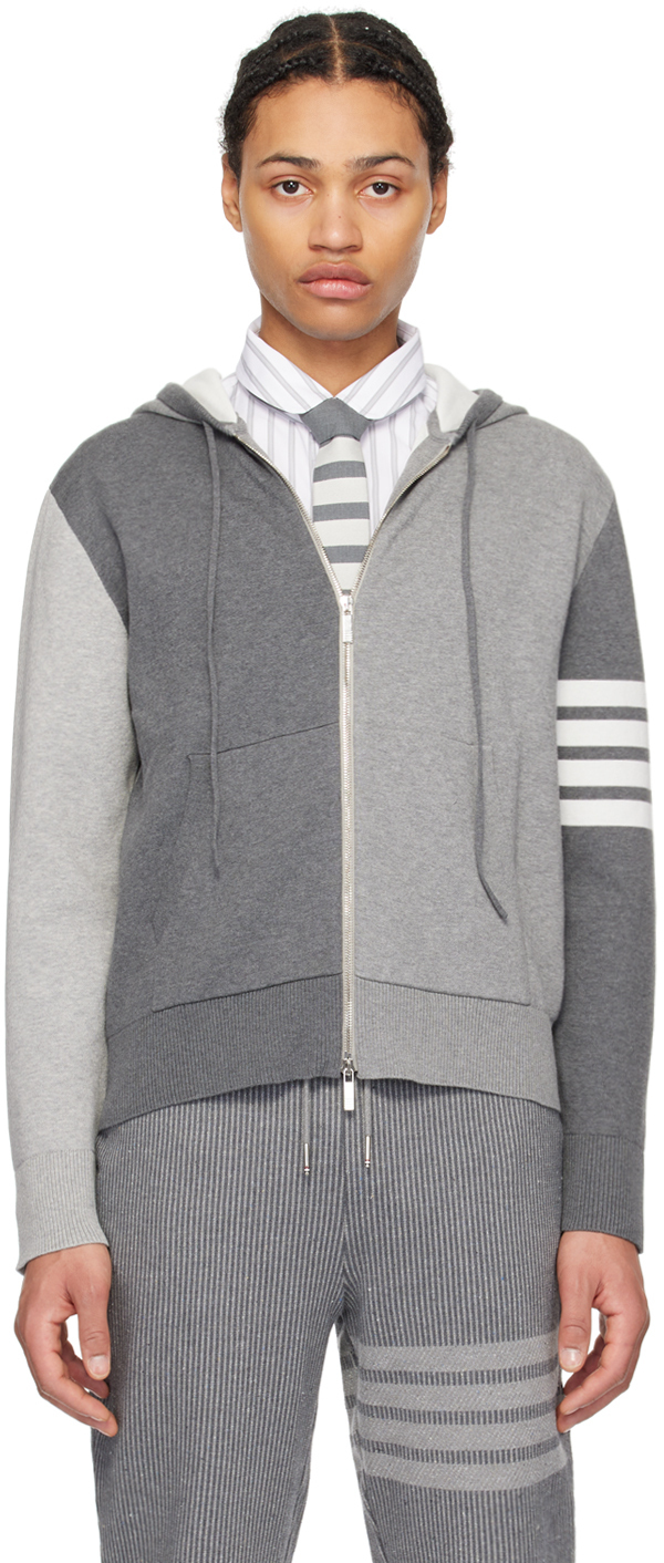 【関税込み】Thom Browne グレー ジャカード フーディ