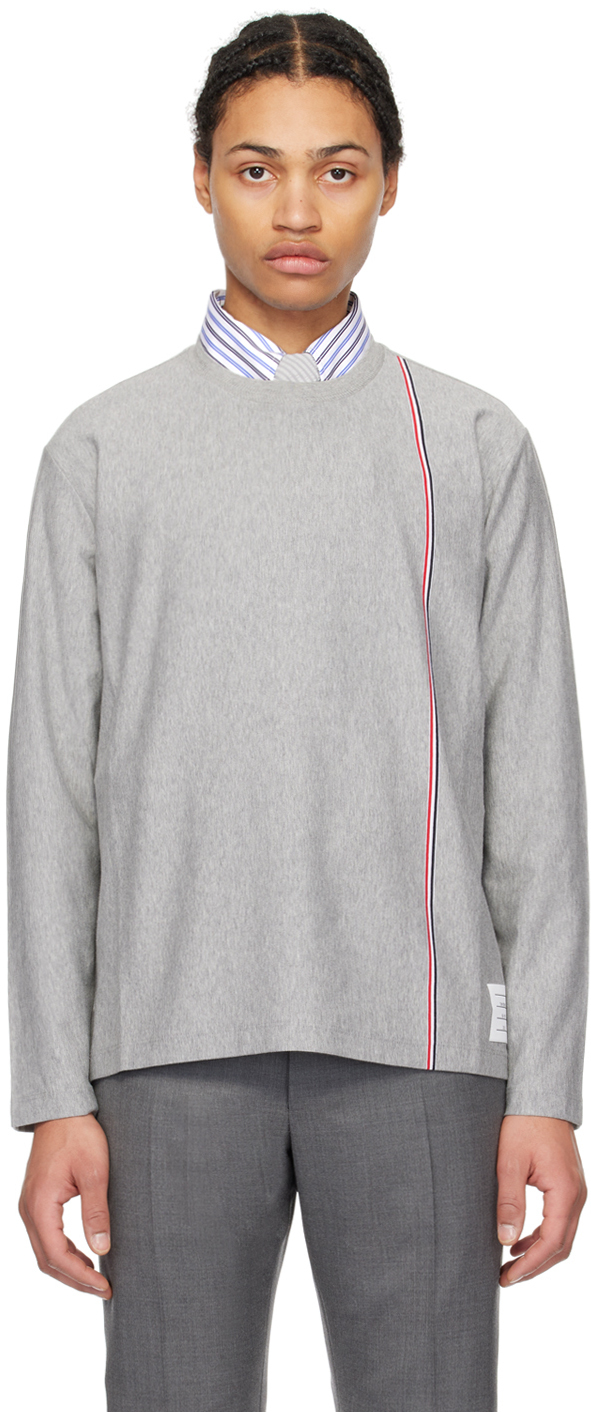 【関税込み】Thom Browne グレー RWB 長袖Tシャツ