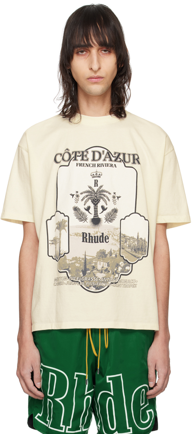 【関税込み】Rhude オフホワイト Azur Mirror Tシャツ
