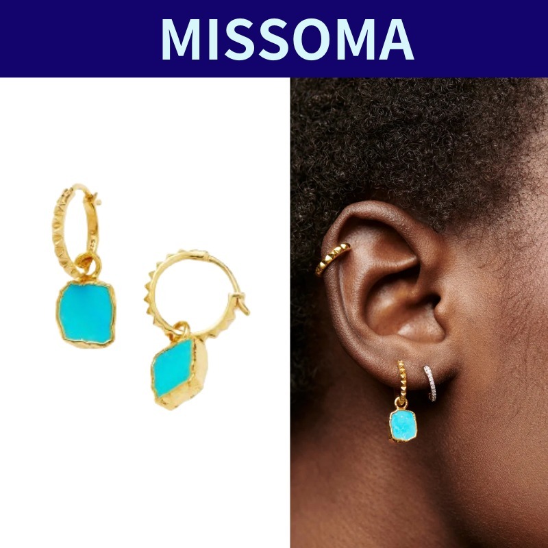 【MISSOMA】送料関税込み!!ミニピラミッドピアス/ターコイズ