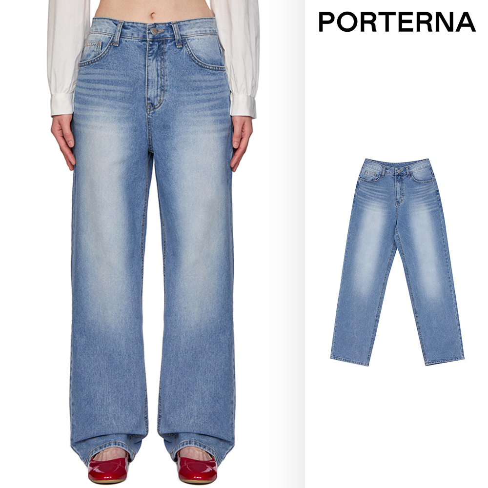 【PORTERNA】Sackle washing wide jeans