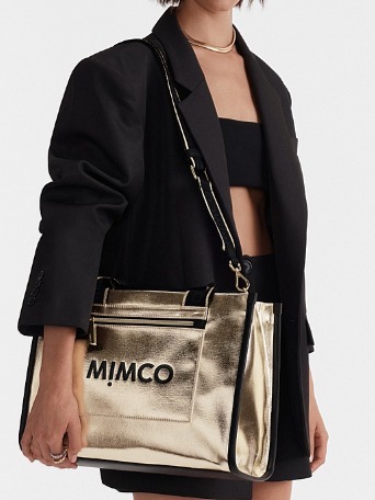 リッチなキャンバス★MIMCO★ミムコロゴ 広々箱型トートバッグ リッチなキャンバス☆MIMCO☆ミムコロゴ 広々箱型トートバッグ