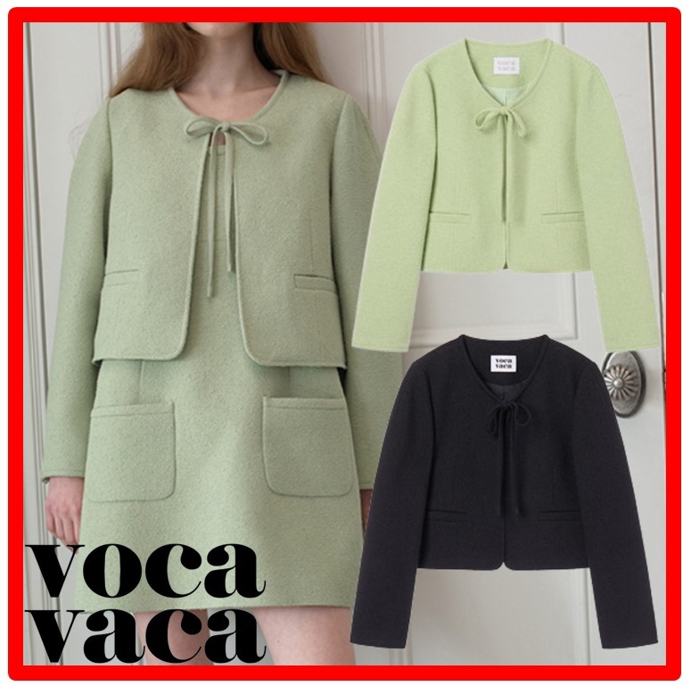 ☆韓国の人気☆【VOCAVACA】☆Tweed Ribbon Jacke.t☆