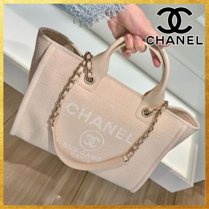 CHANEL Totes Casual Style Unisex Calfskin Blended Fabrics 2WAY Chain