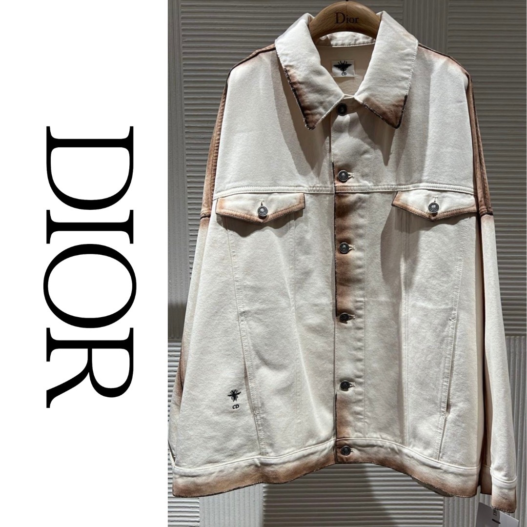 人気★Dior オーバーサイズ ジャケット★コットンデニム お洒落 ホワイトコットンデニム オーバーサイズ ジャケット (Dior