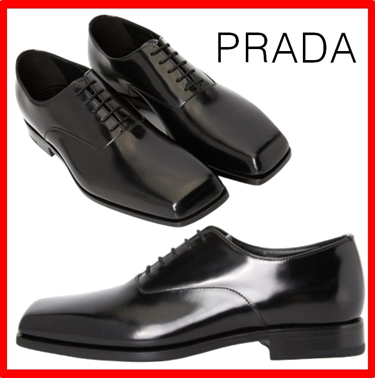 ★【PRADA】★ブラッシュドレザー レースアップ シューズ★