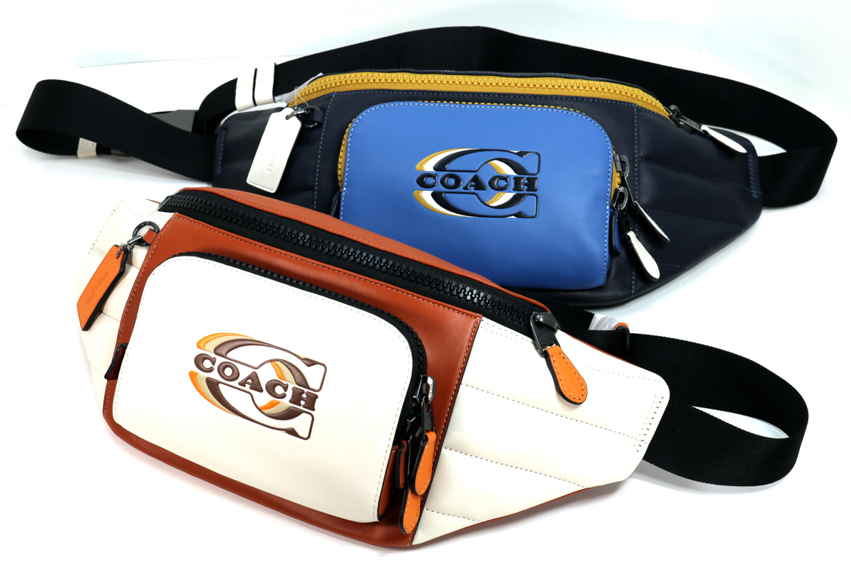 ショルダーバッグ COACH TRACK BELT BAG WITH QUILTING AND COACH STAMP