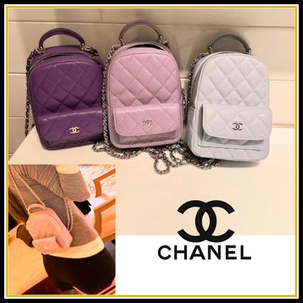 CHANEL Backpacks Casual Style 2WAY Plain Office Style Logo Backpacks