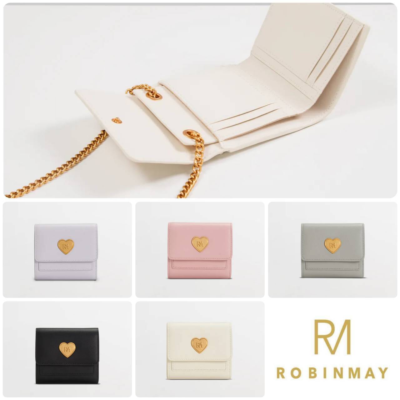 ■ROBINMAY■霏比真皮鐵錬短夾L113 本革チェーンクリップ/送料込