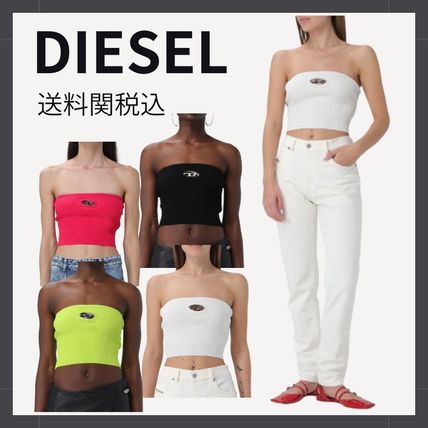 DIESEL Tanks & Camisoles Casual Style Sleeveless Street Style Logo Tanks & Camisoles