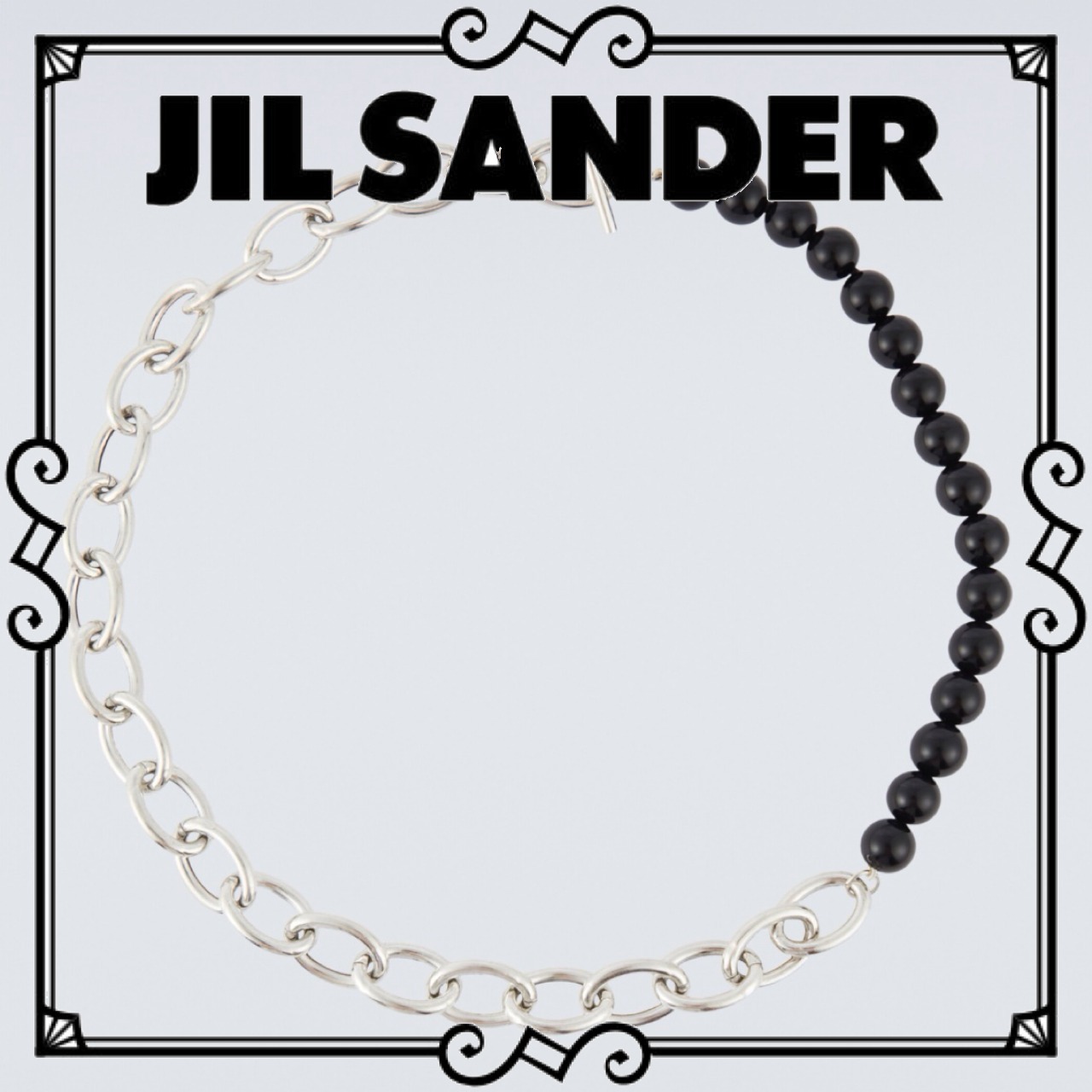 【VIP価格】Jil Sander ジルサンダー ビーズ シルバーネックレス