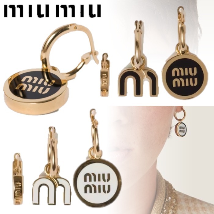 国内直営**miumiu** エナメルメタル ピアス3点セット