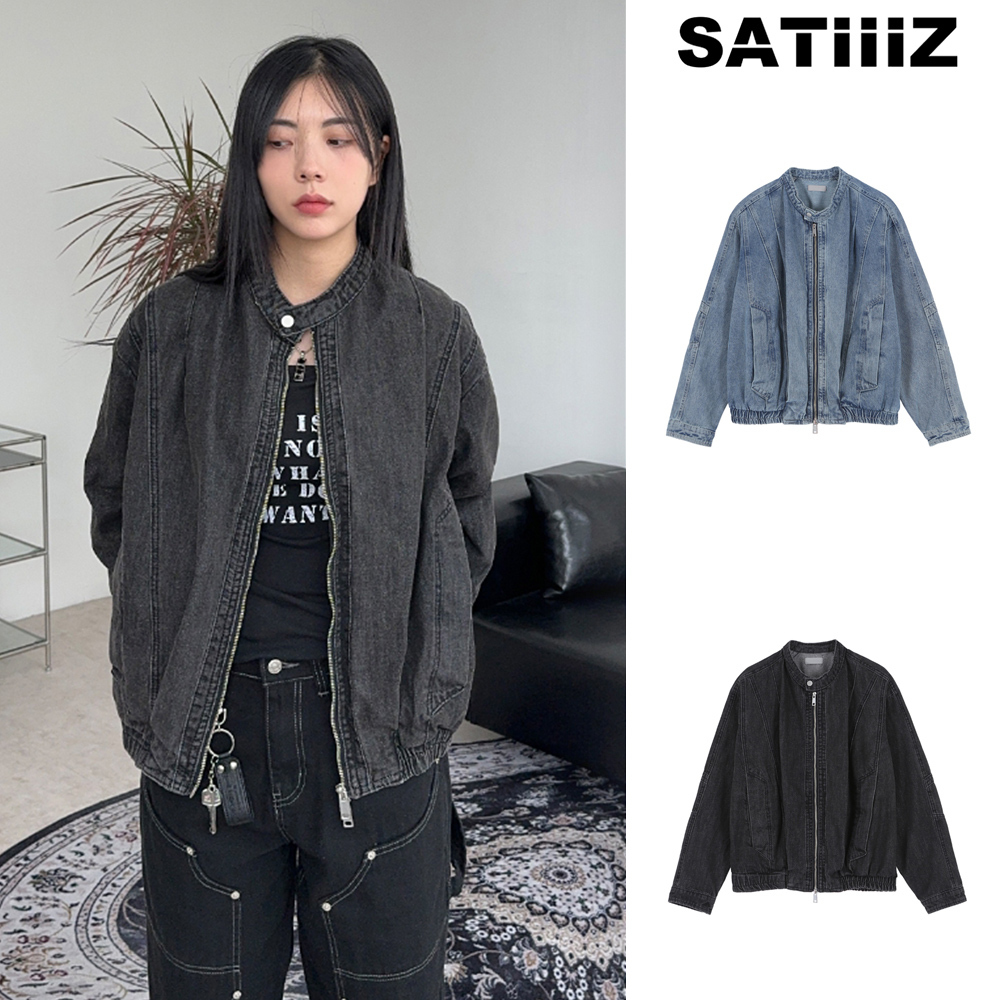 【SATIIIZ】Ruto Denim Biker Jacket