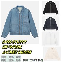 即発送】STUSSY WOMEN デニムジャケット ブラック ワッペン