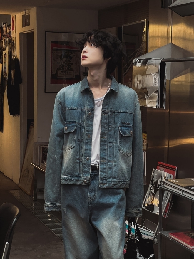 【2plan】24SS★ [PREMIUM/MADE] Signature mold crop denim JK 2plan】24SS☆ [PREMIUM/MADE] Signature mold crop denim JK