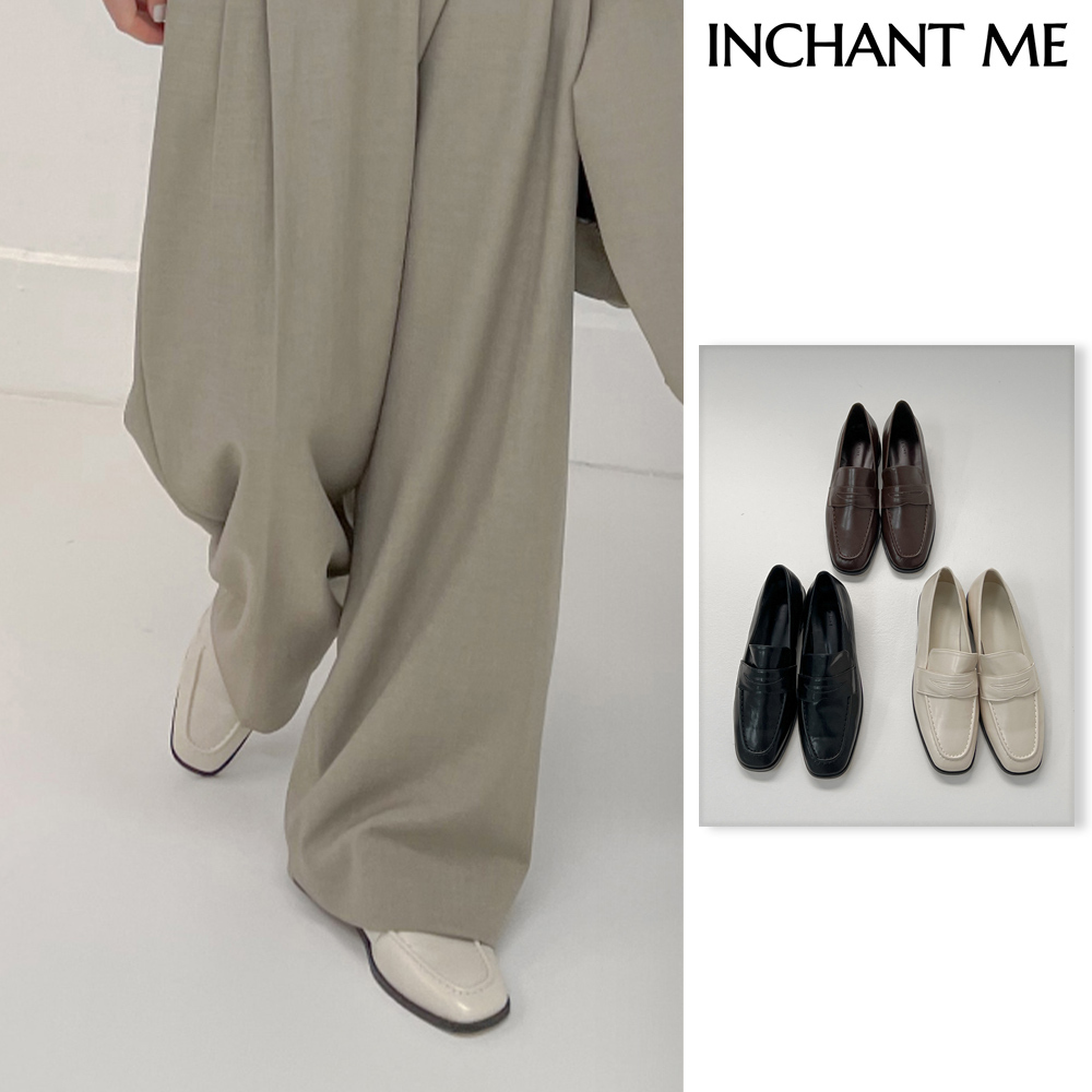 【INCHANT ME】Stitched Square Penny Loafers