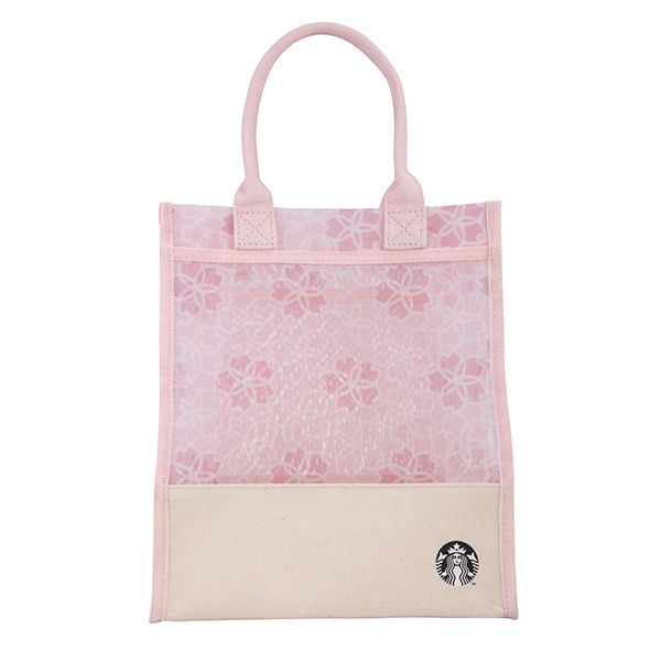 台湾 Starbucks ピンクチェリー パッチワーク メッシュバッグ