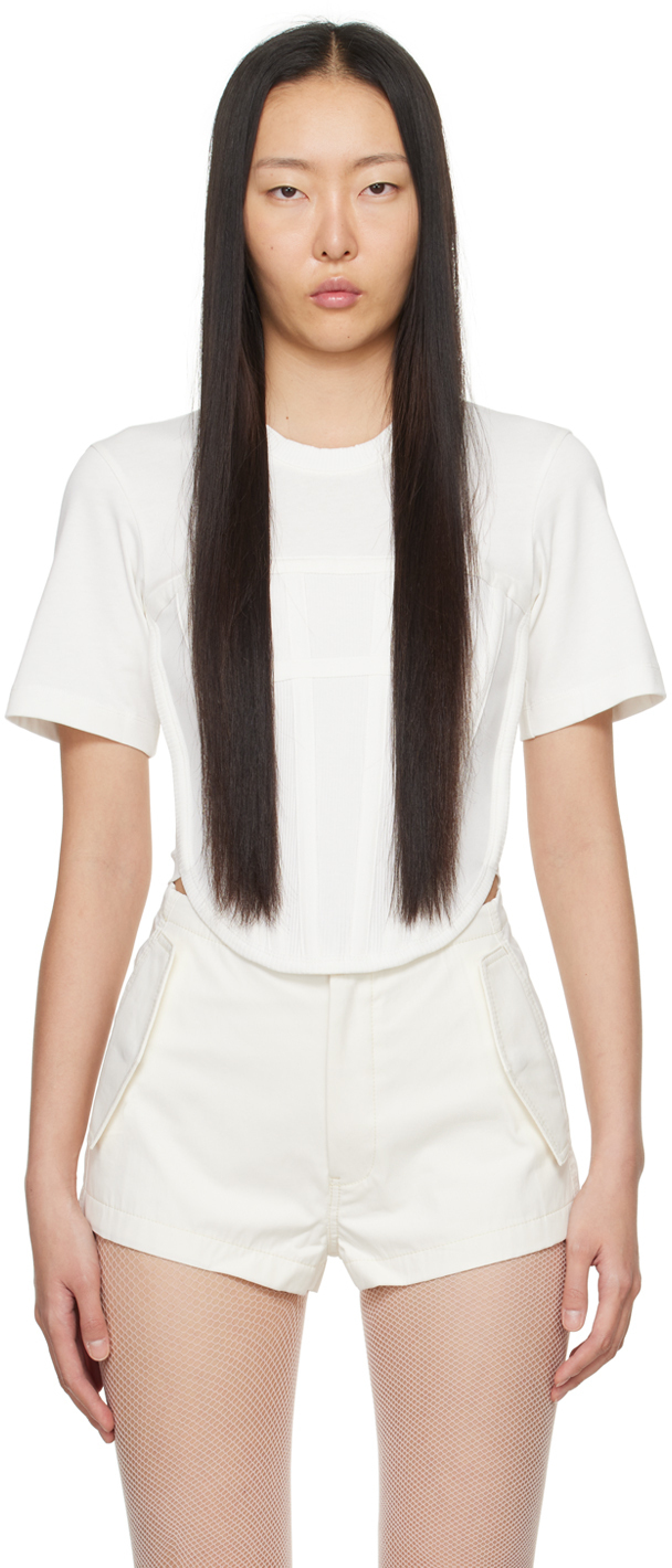 【関税込み】Dion Lee ホワイト Corset Tシャツ