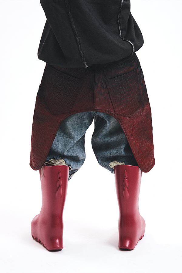 Thug Club】FILA x TC Dragon Leather Denim Mix Short 正規品