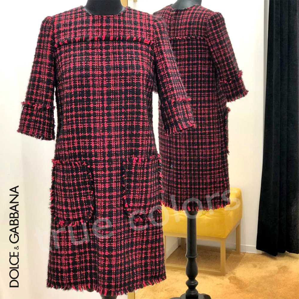 【VIP SALE】DOLCE&GABBANA ツイード Aライン ショート丈 ドレス
