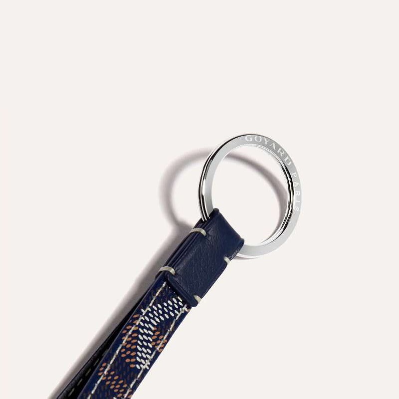 ゴヤールキーリング バッグチャーム 青 シルバー金具 ユニ