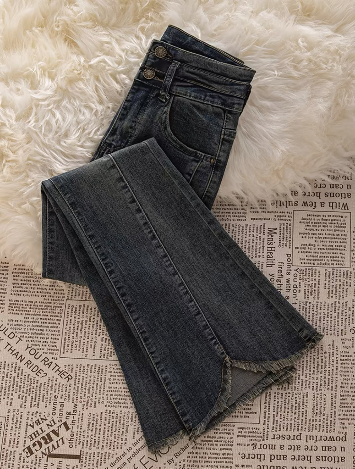 ジーンズ パンツ ボトムス フレアスリーブ ロング 2colors