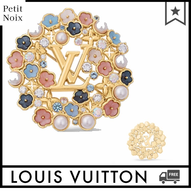 [SALE]ヴィトン Vuitton レア ブローチLV ボタニカ