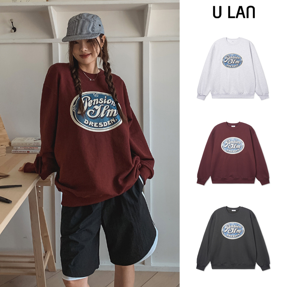 【U LAN】humming printed sweatshirt