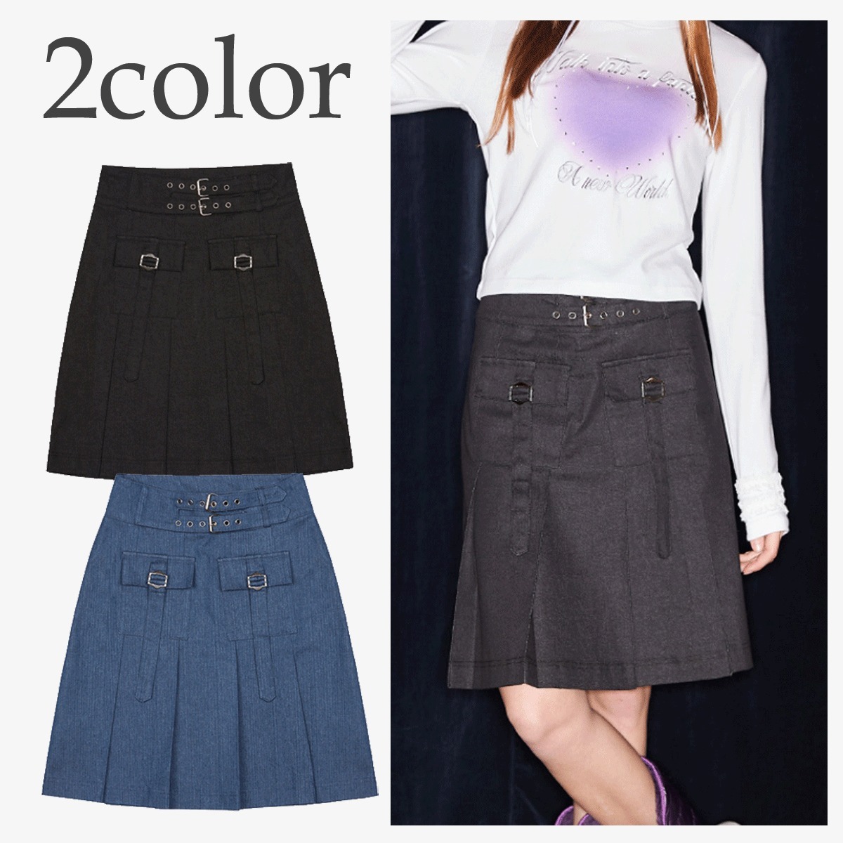 スカート LUV IS TRUE NM PLEATS MIDI SKIRT 4BTR256