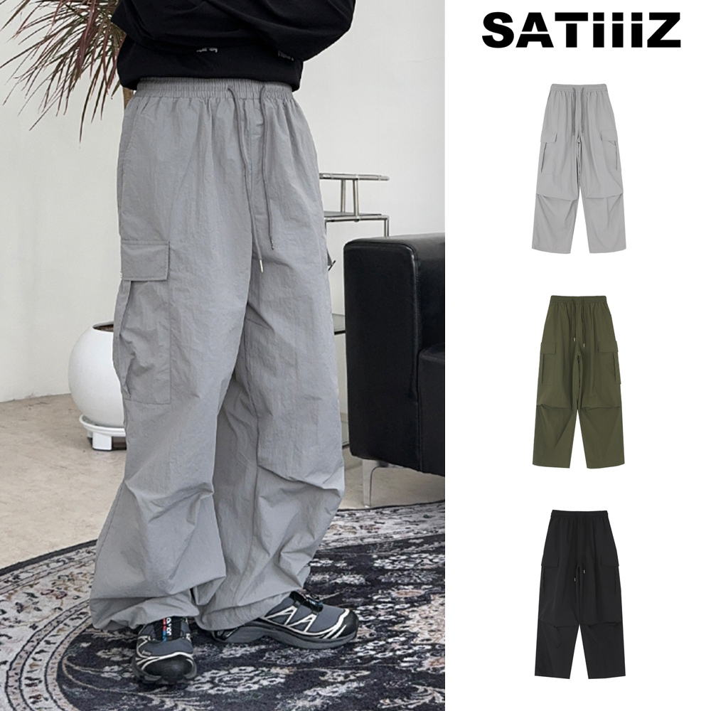 【SATIIIZ】Coven Nylon Pintuck Cargo Pants
