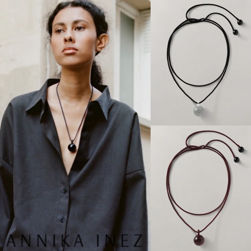 【関税送料無】海外セレブ/ANNIKA INEZ/ガラスドロップネック3種