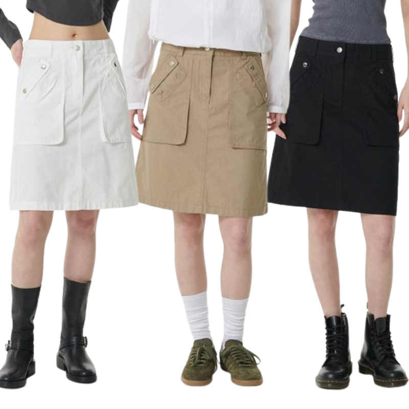 MUSINSA STANDARD LADY'S_カーゴニーレンススカート_3色