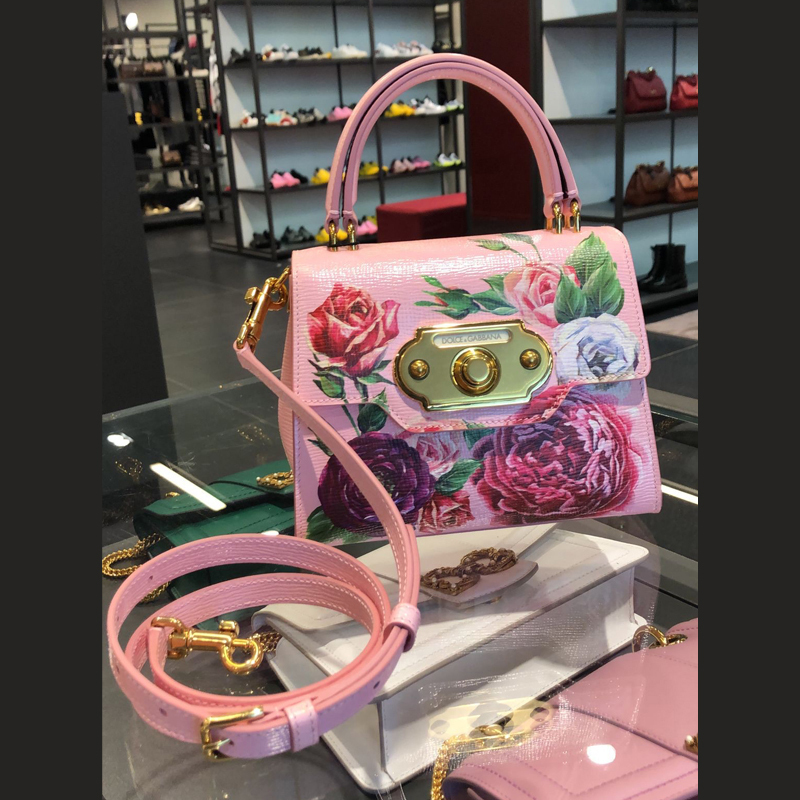 【D&G】BORSASPALLA TRACOLLA MINI PALM 花柄 ハンドバック 2way
