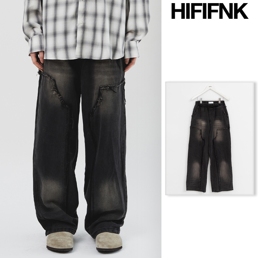 【HI FI FNK】Dark Ruff Banding Denim