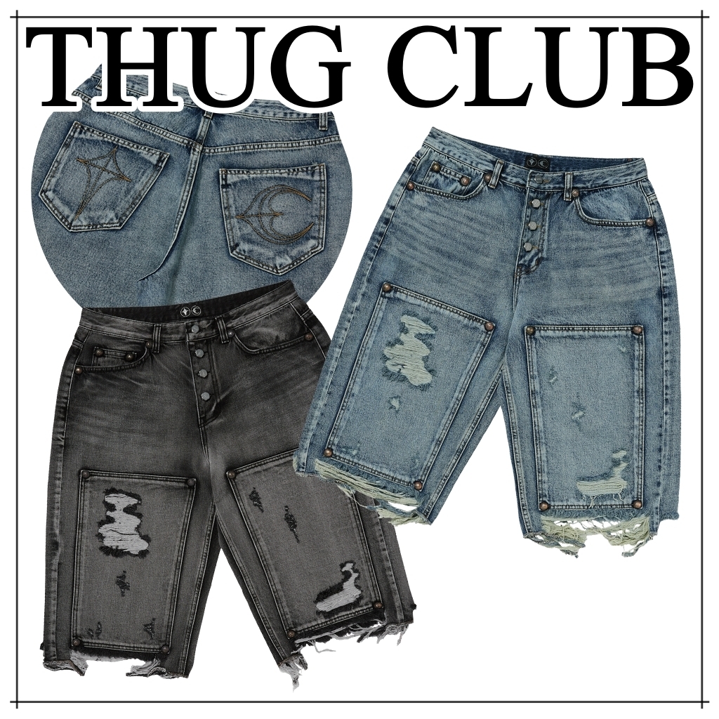 【Thug Club】Double knee Damage Shorts [正規品] ハーフパンツ