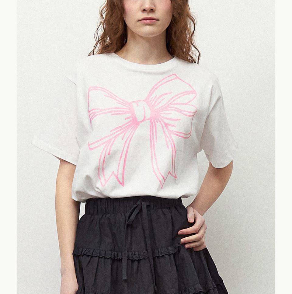 RONRON★韓国★人気★BIG RIBBON LINE T SHIRT 5色 リボン RONRON☆韓国☆人気☆BIG RIBBON LINE T SHIRT 5色 リボン