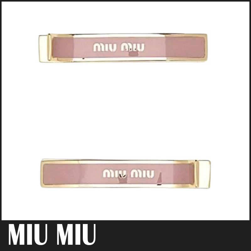 ☆送料関税込☆MIU MIU エナメルメタル ヘアクリップ 2点セット