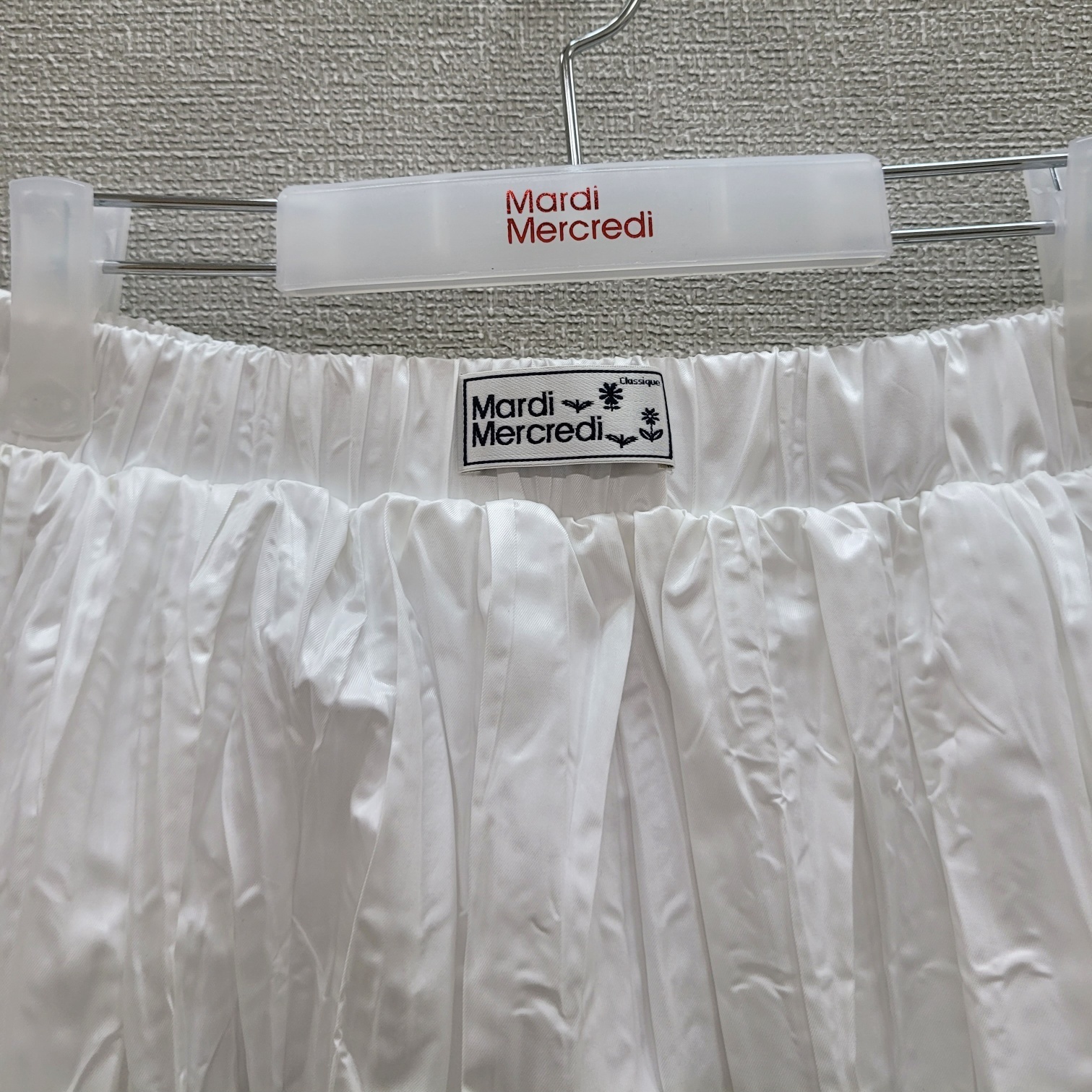 ●Mardi Mercredi●BALLOON MINI SWEAT SKIRT CRINKLED_WHITE ○Mardi Mercredi○BALLOON MINI SWEAT SKIRT CRINKLED