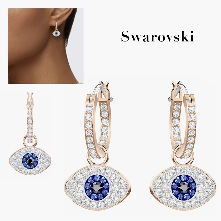 【大セール】Swarovski Symbolic Evil Eye Crystal ピアス