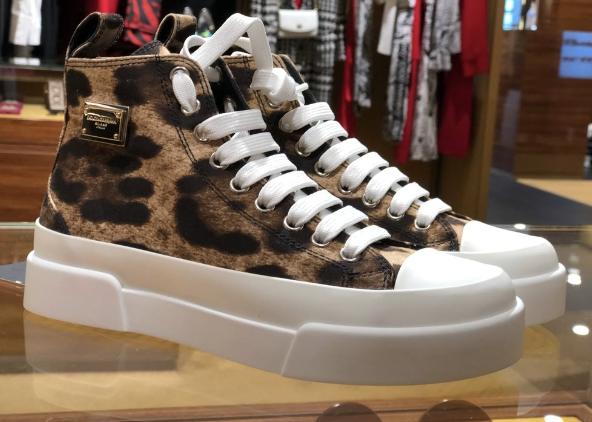 【D&G】レオパード ハイカット スニーカー